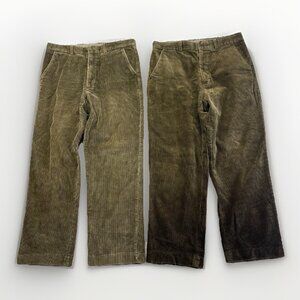 Bundle Lot x2 VTG 90s Pine Point Chunky Corduroy Straight Leg Pants Sz 34 Read